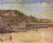 Georges Seurat The Bridge of Port en bessin and Seawall oil on canvas